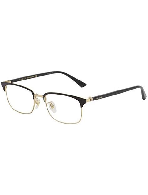 eyeglasses gucci gg 0131 o- 001 / black|Gucci Rectangular Eyeglasses GG0131O 001 Gold/Black 53mm 131.